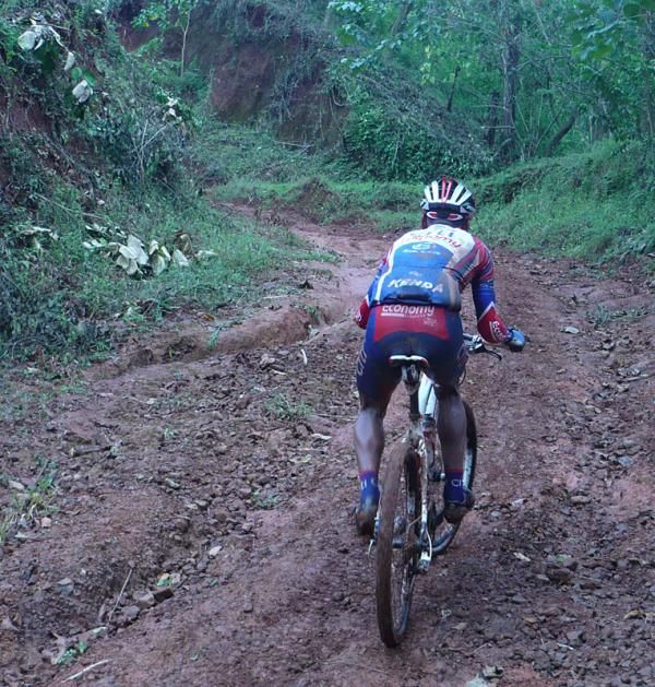 Some riders rode up this steep, slippery grade.