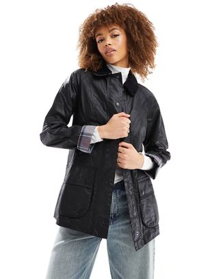 Barbour Beadnell Wax Jacket in Black