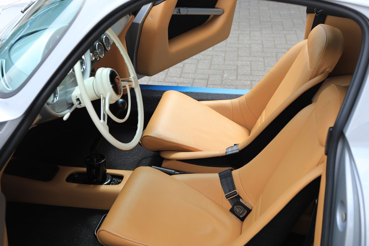 The minimal interior of the Thornley Kelham Porsche 356 European SL