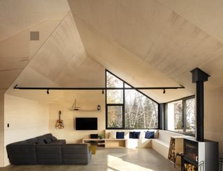A cabin living room