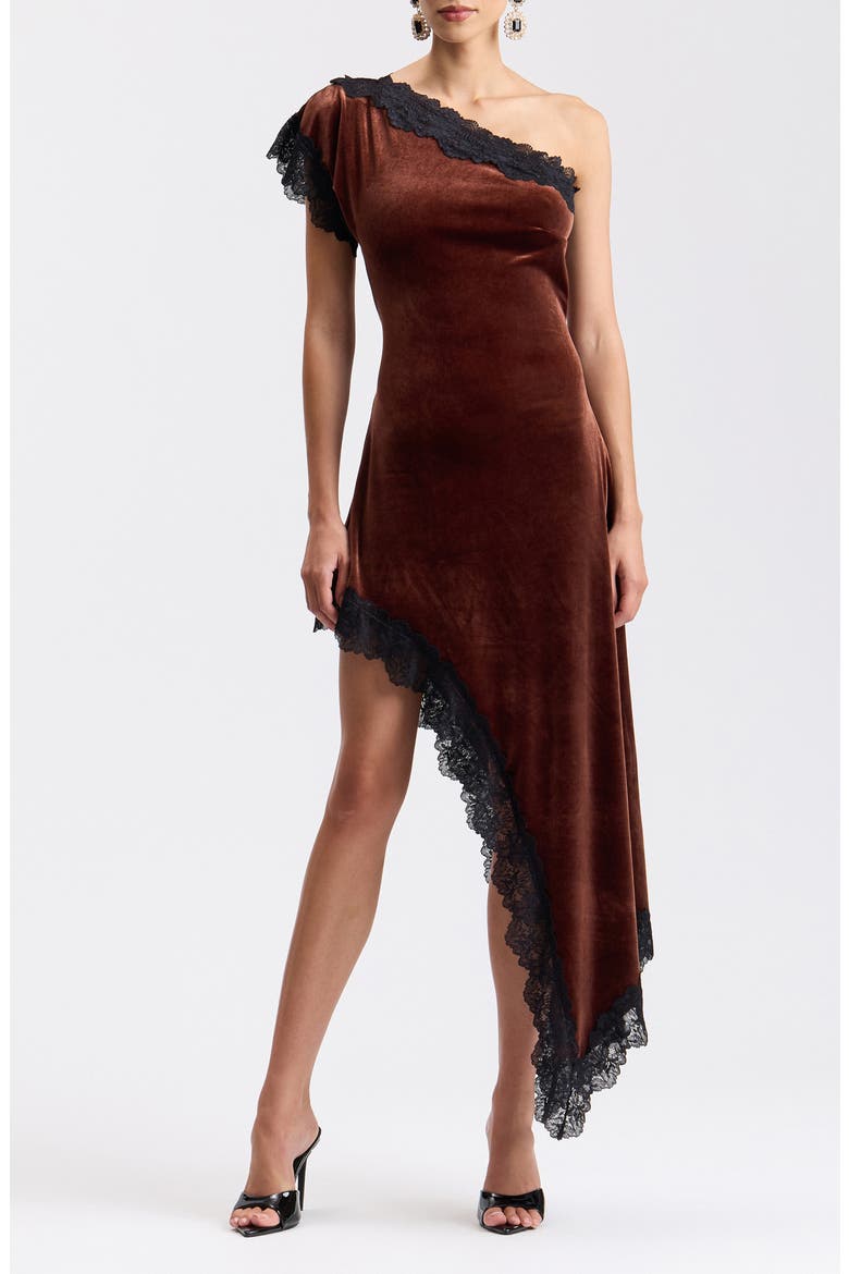 Lace &amp;amp; Velvet Asymmetric Dress