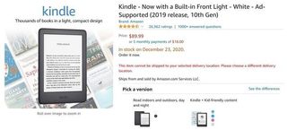 Amazon Kindle Listing