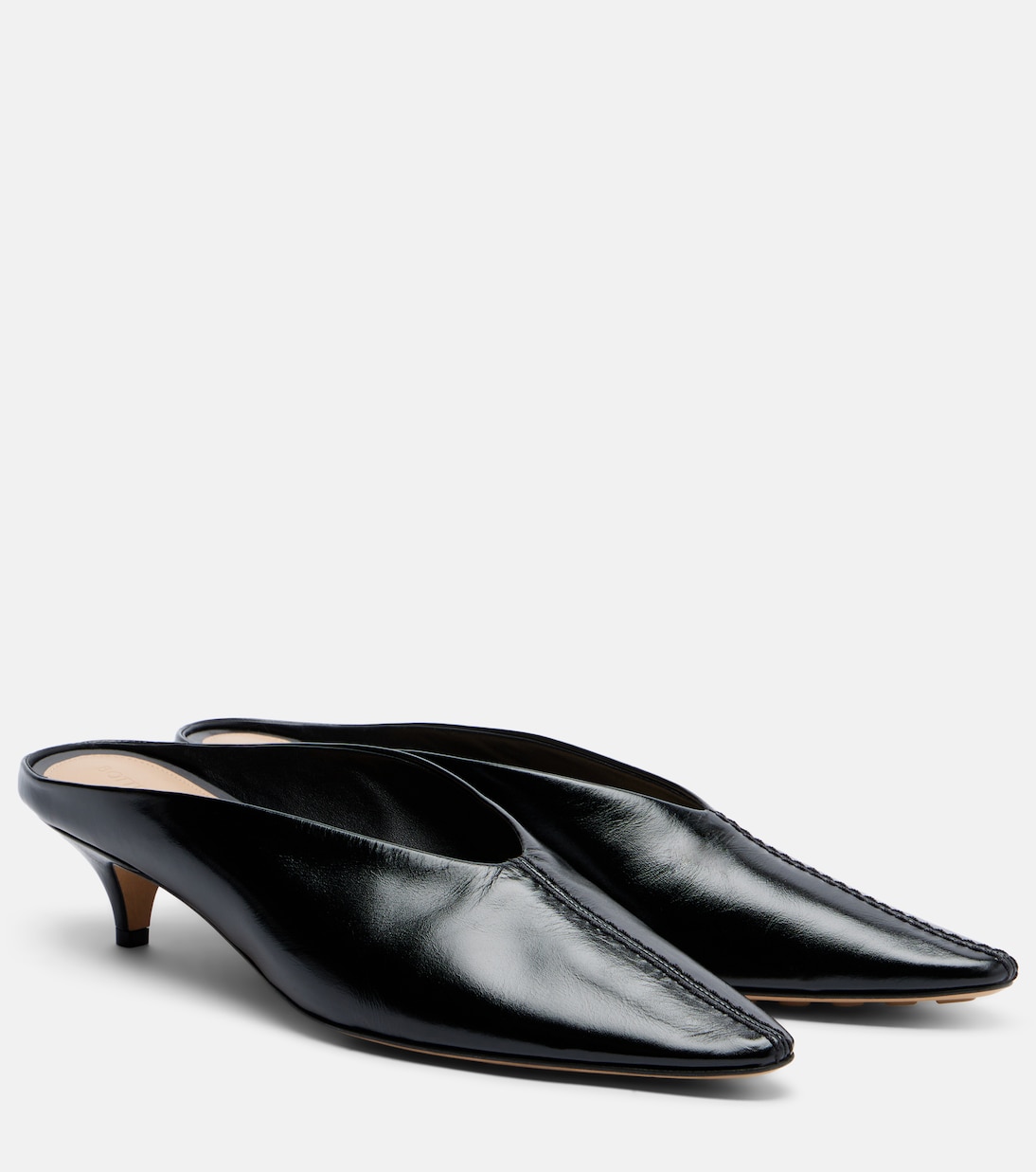 Virna Leather Mules in Black - Bottega Veneta