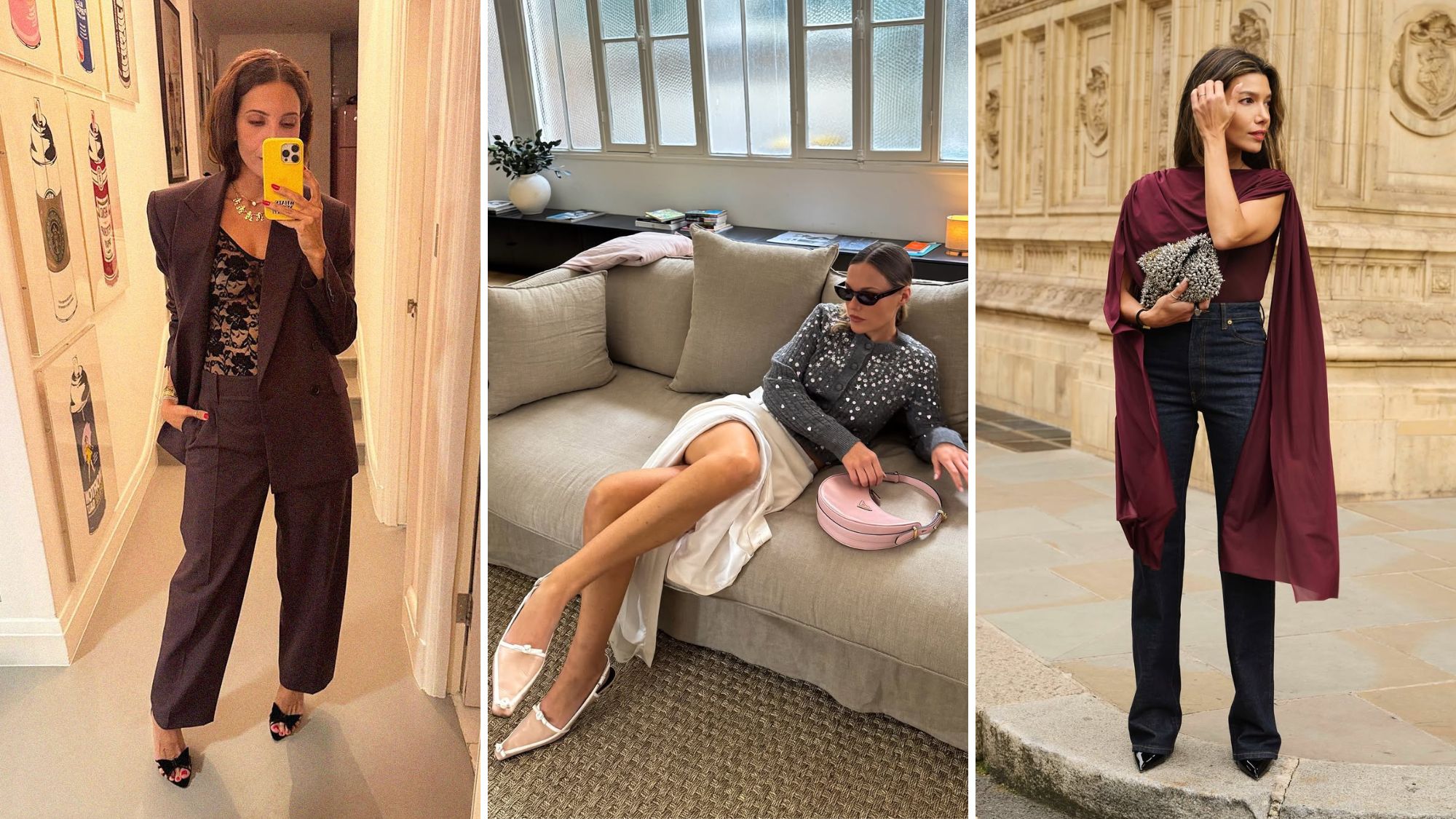 three influencers wearing date night outfits