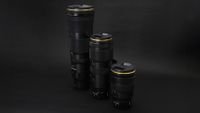 Three Nikon Z-series lenses with Arcrest II Gold Edition protection filters