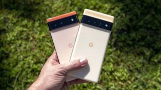 pixel 6 and pixel 6 pro in hand