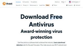 Website screenshot for Avast Antivirus Software