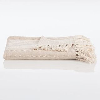 Nate Home by Nate Berkus, Lightweight Textured Cotton Throw Blanket with Fringe Details, Breathable, All Season Bedding Decor by Mdesign - 50