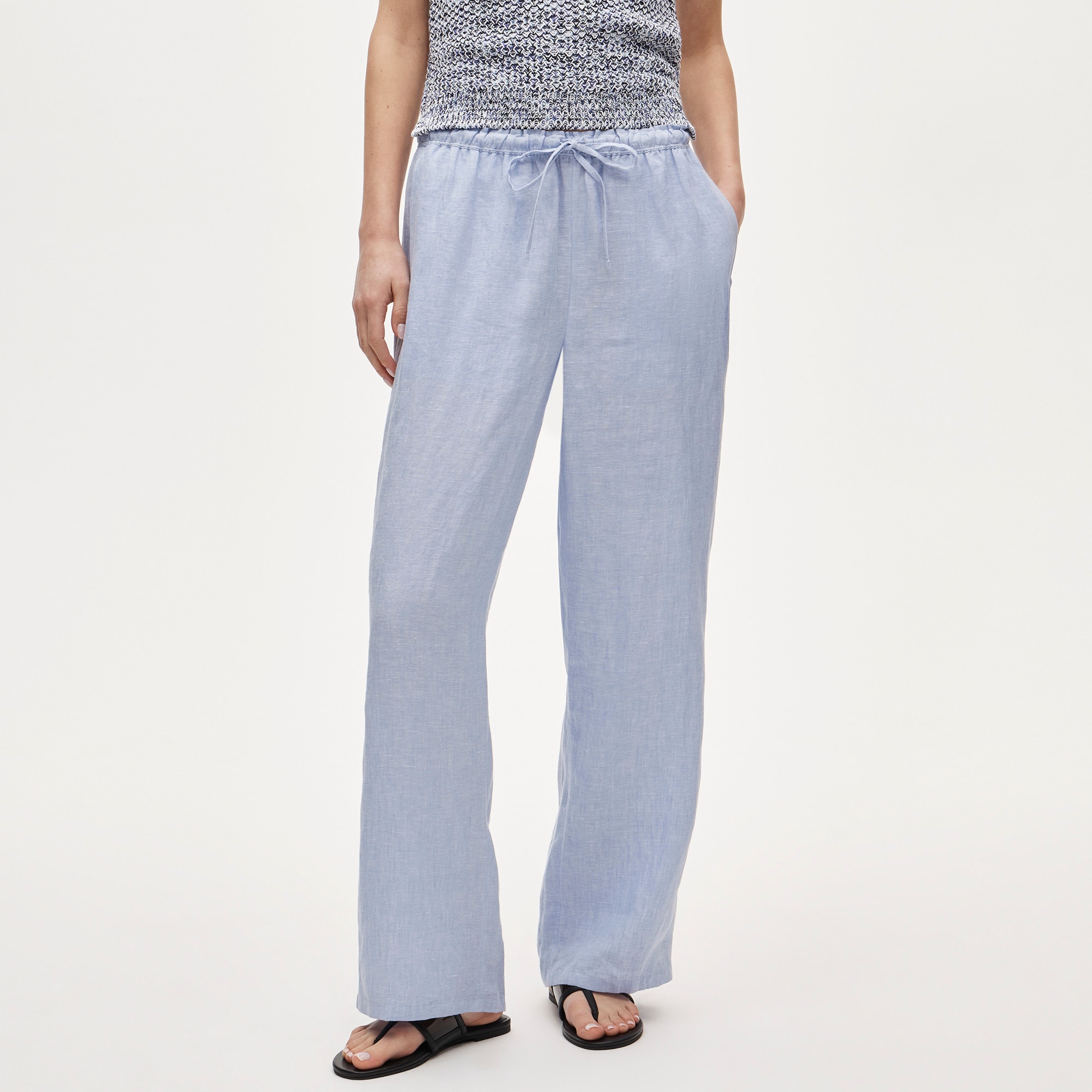 J.Crew, Soleil Pant in Striped Linen