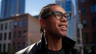 The Rokid Glasses being worn by a person