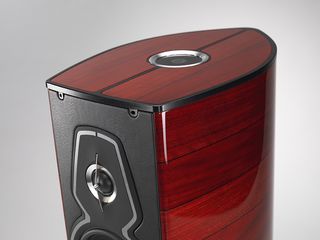 The Guarneri speakers come with their own carbon fibre stands