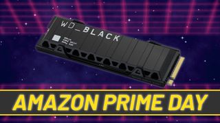 A photograph of the WD Black SN850 overlaid with a banner reading Amazon Prime Day