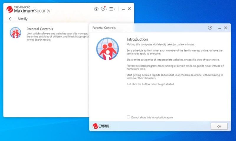 Screenshot of Trend Micro parental controls on a Windows computer