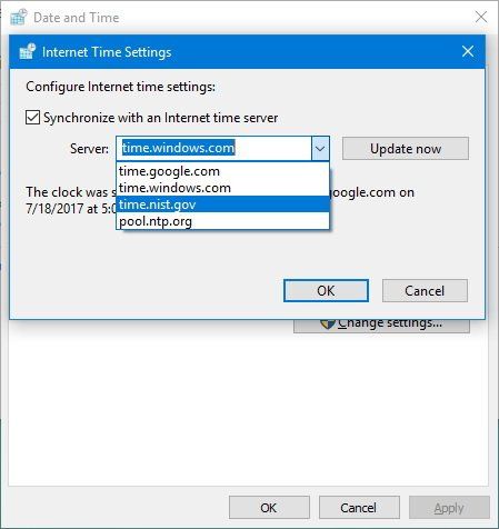 how to change time server windows 10 cmd