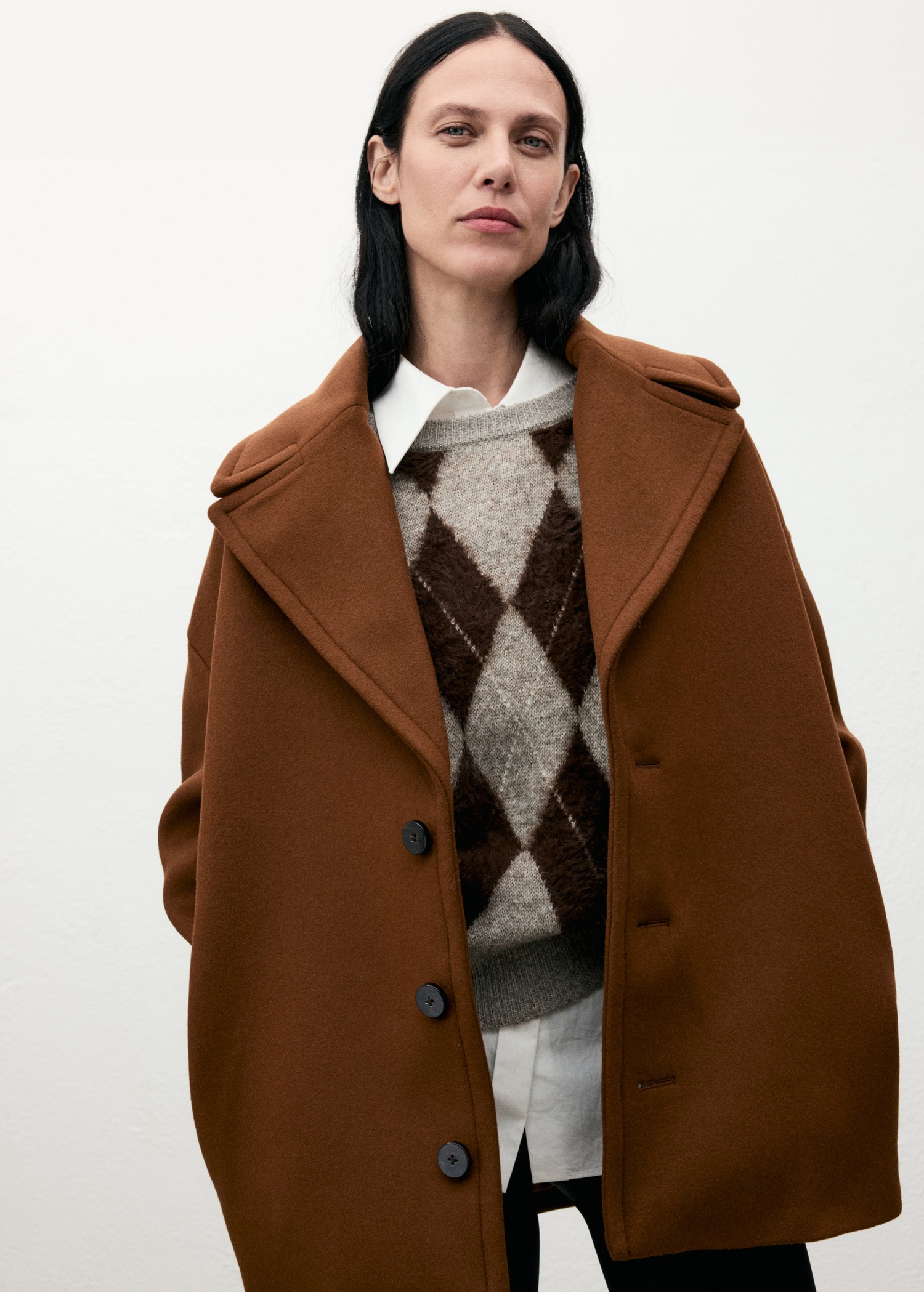 Lapel Manteco Wool Coat - Women | Mango United Kingdom