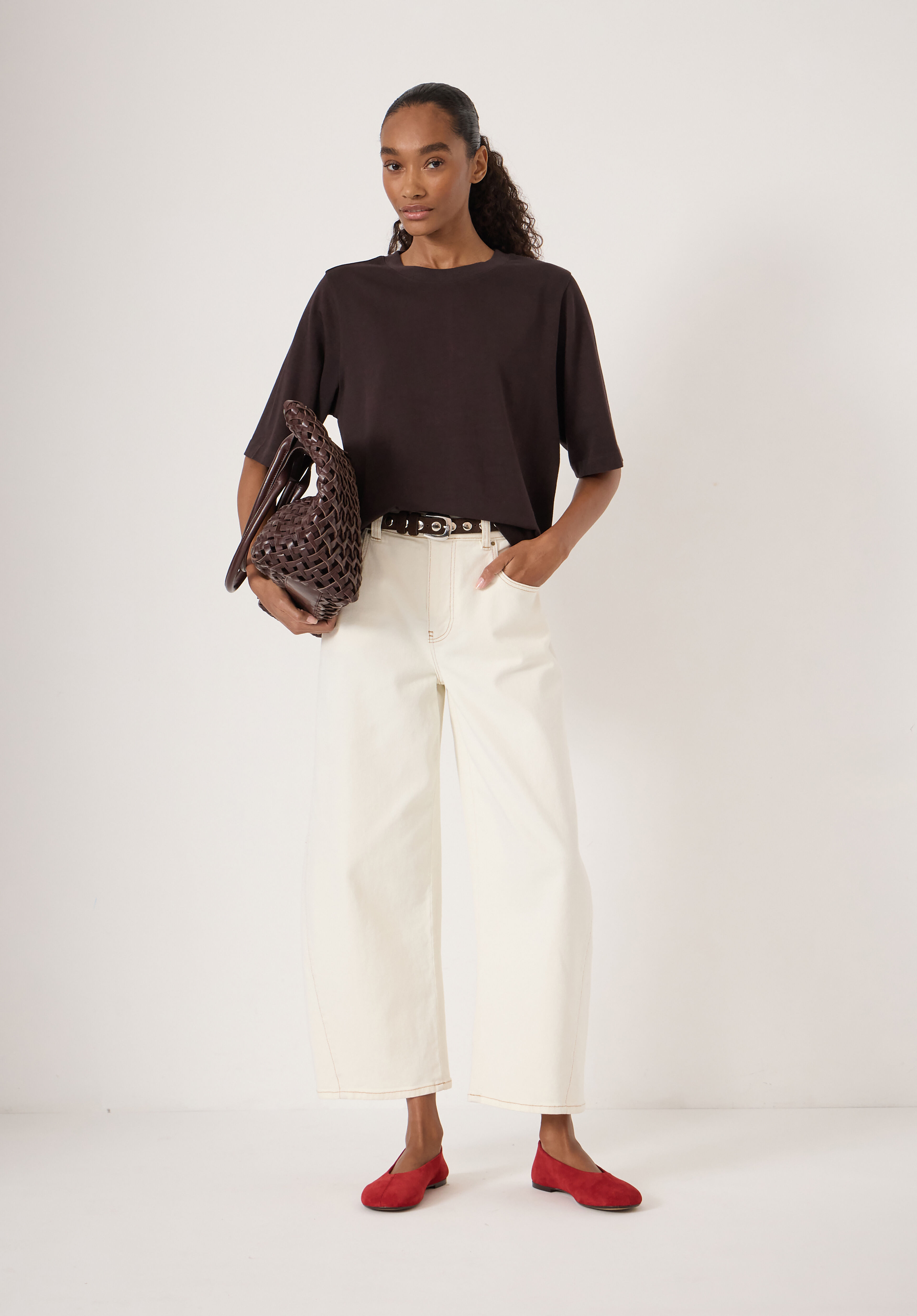 Cropped Bree Horseshoe Barrel Leg Jeans