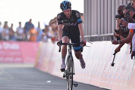 Wouter Poels (Team Sky) limps over the line on stage 3