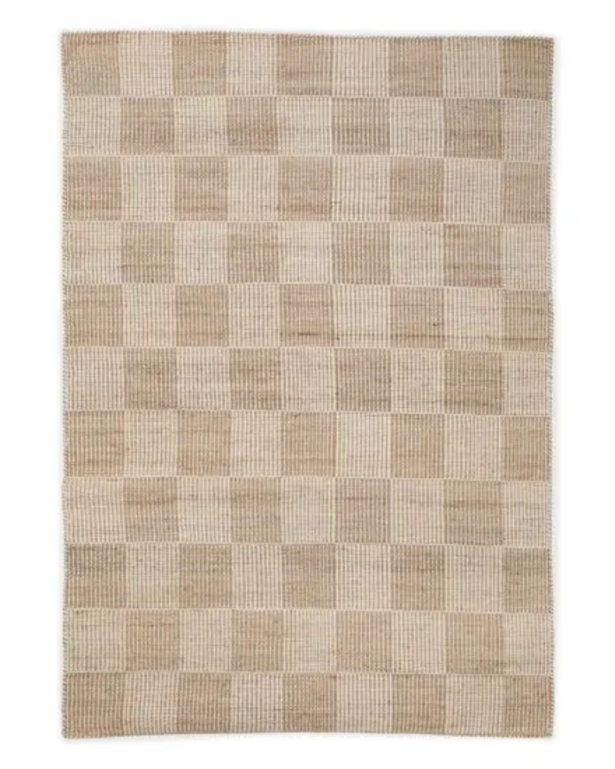 natural checkered rug