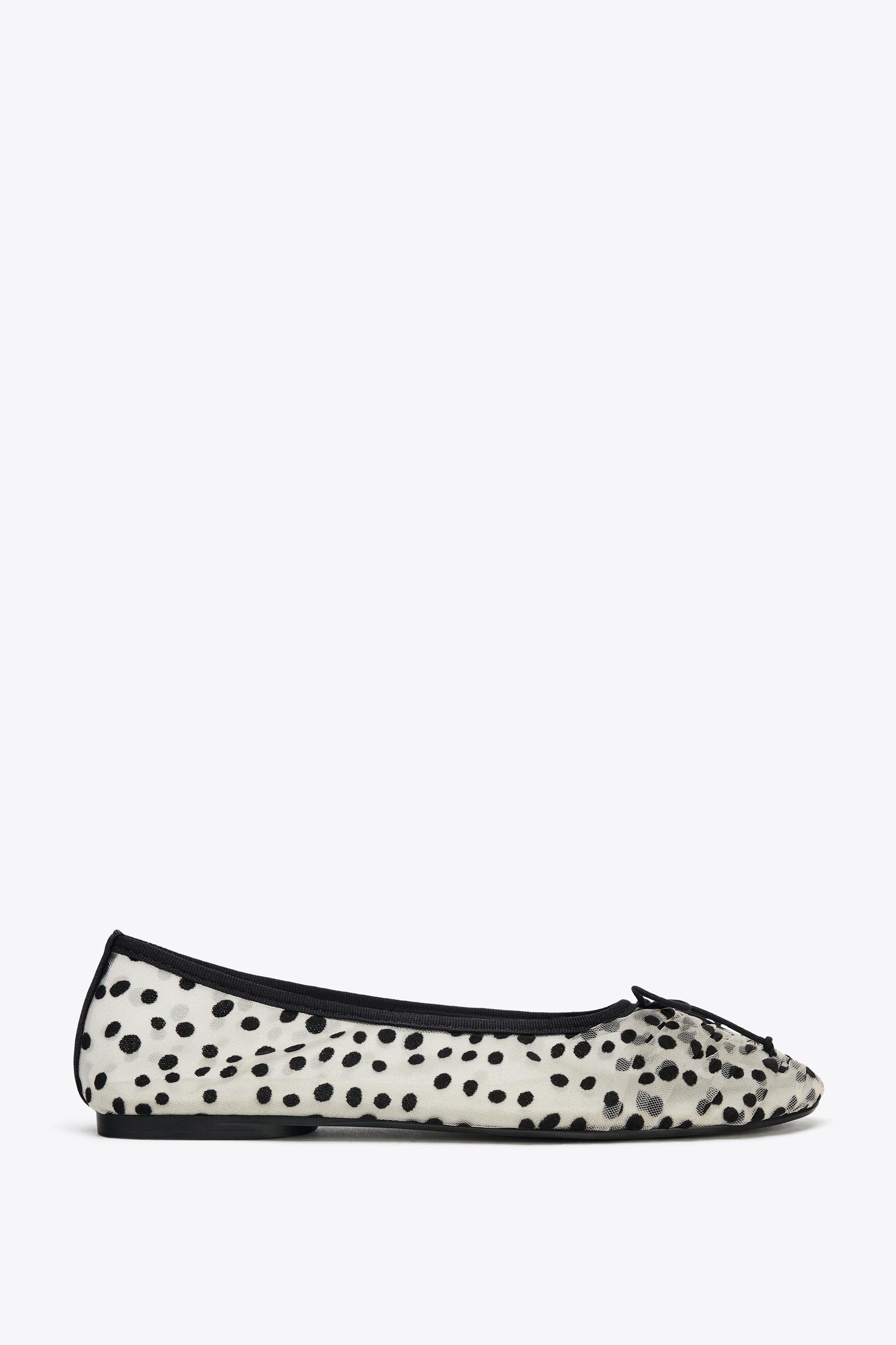Mesh Ballet Flats With Bow