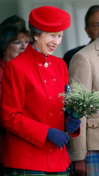 Princess Anne attends The Braemar Gathering 2023 at The Princess Royal and Duke of Fife Memorial Park on September 2, 2023