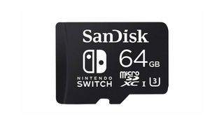 Product shot of the Sandisk microSDXC for Nintendo Switch, one of the best Nintendo accessories
