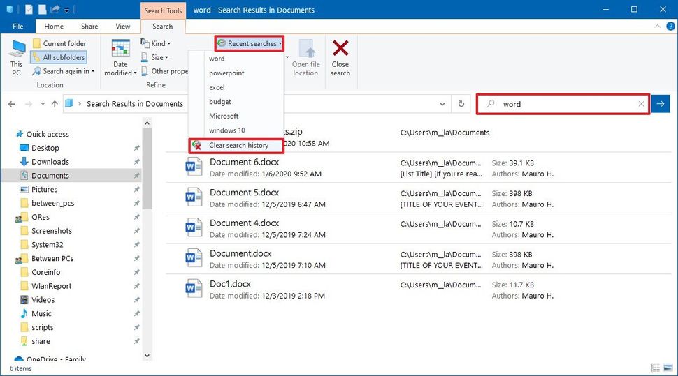 How to clear search history in File Explorer on Windows 10 | Windows ...