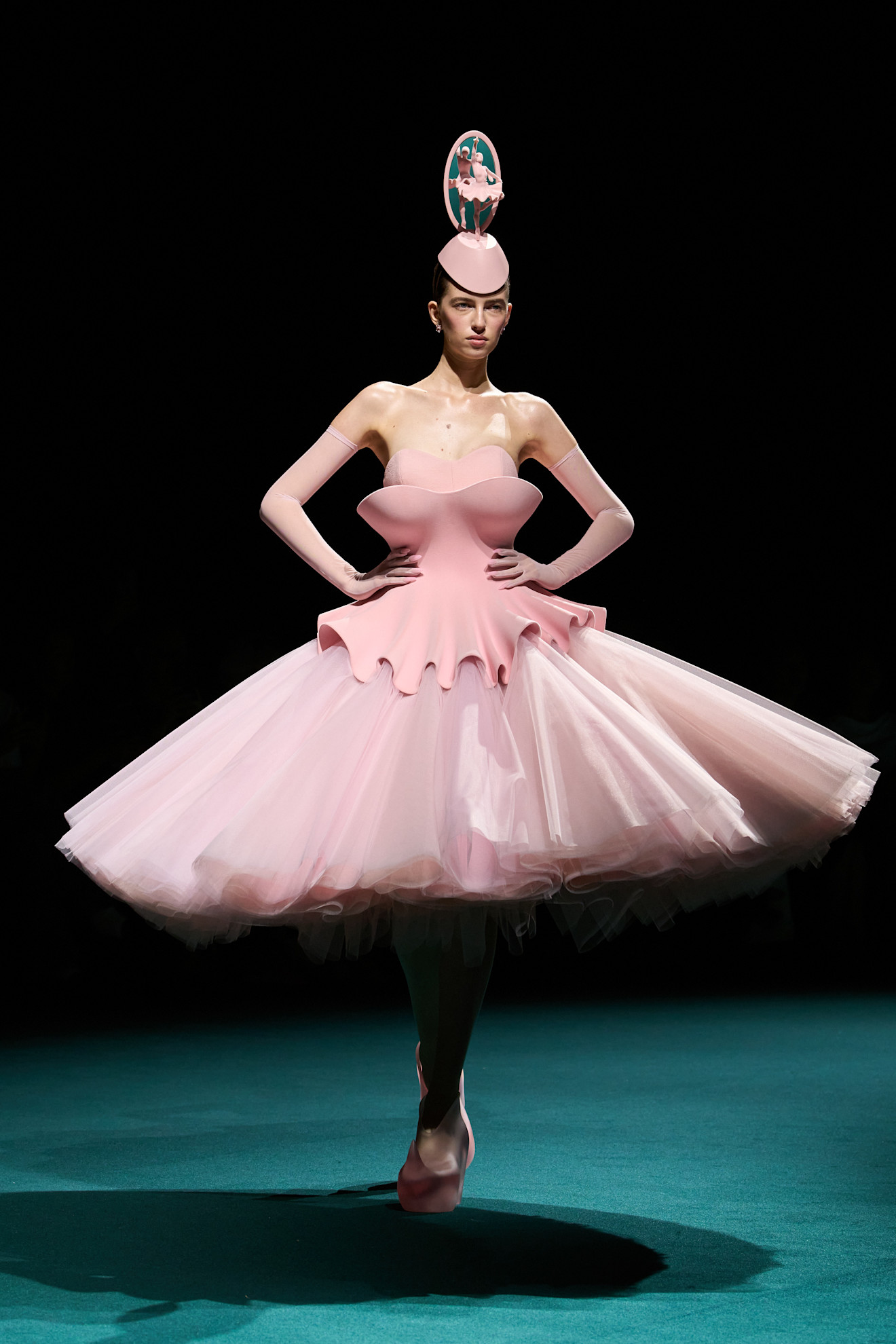Elle Fanning wore a pink ballet-inspired tutu dress by Robert Wun at the 'Hunger Games: Sunrise on the Reaping' London premiere