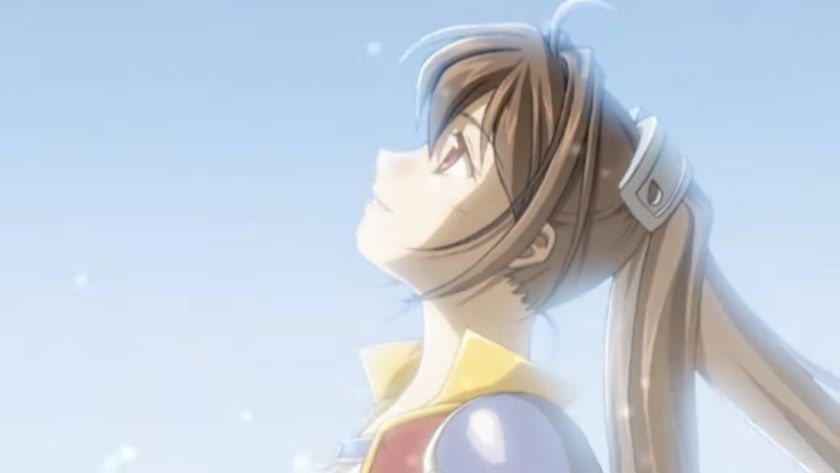 The Legend of Heroes: Trails in the Sky heroine against blue sky 