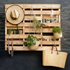 pallet wall display and storage combo