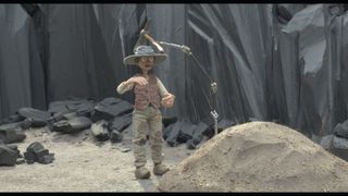 3D animation still from the making of 'No Dogs or Italians Allowed', a stop-motion feature film from studio Foliascope