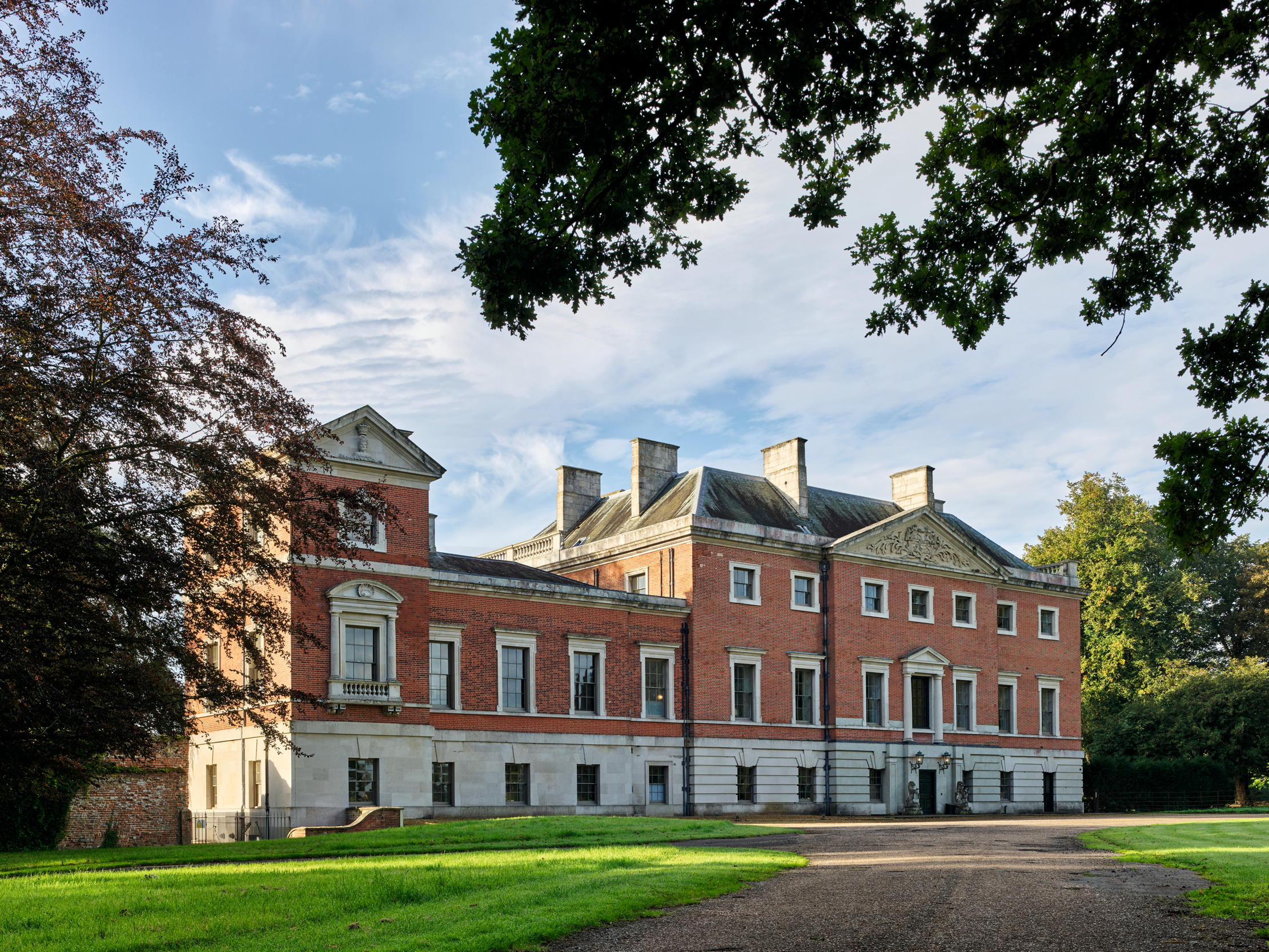 Fig 1: The north front of Wolterton Hall has lost its original entrance stair to the first-floor door. The wing to the left is an addition of the 1820s.