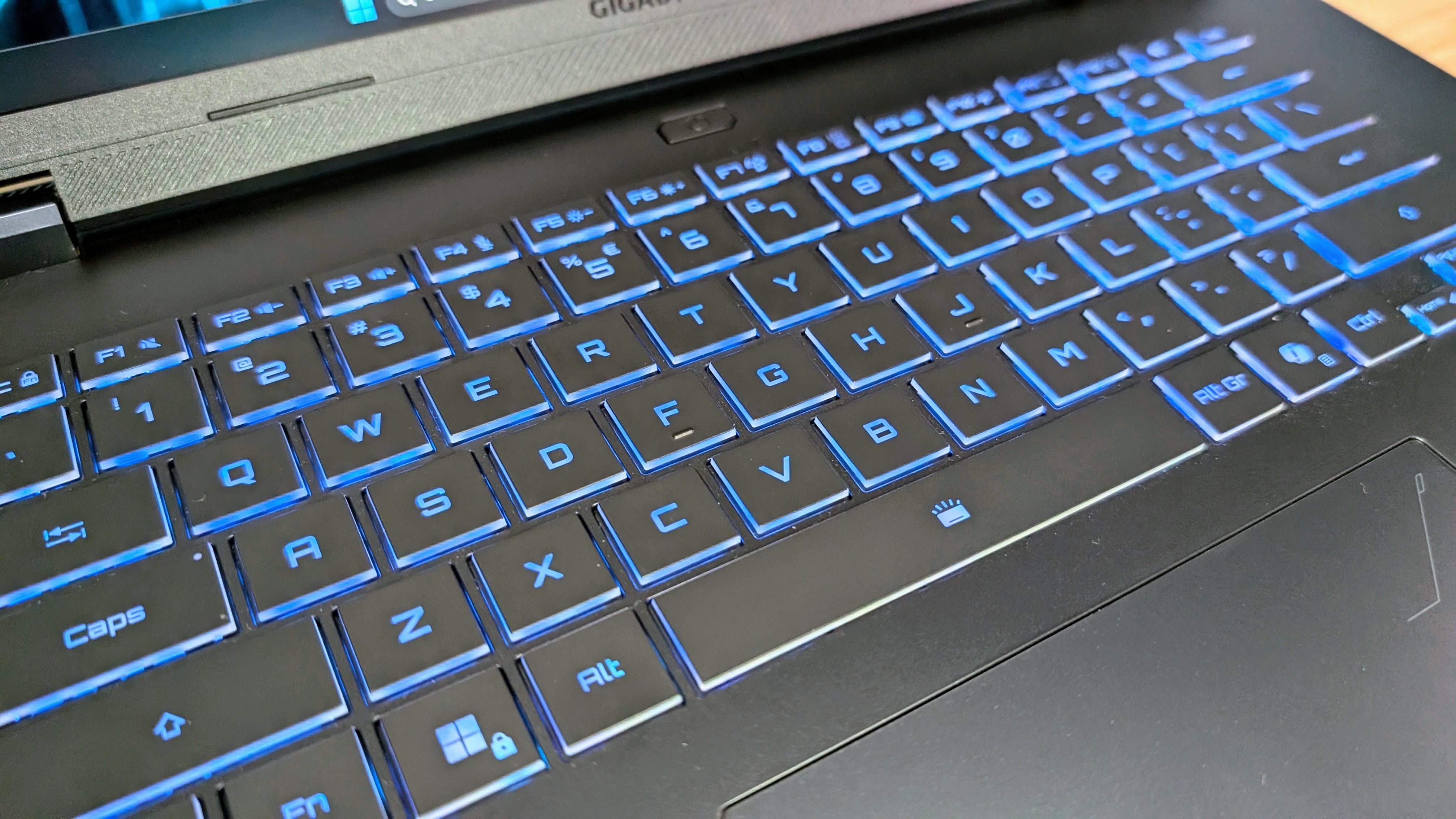 Gigabyte Gaming A16 Pro keyboard close up