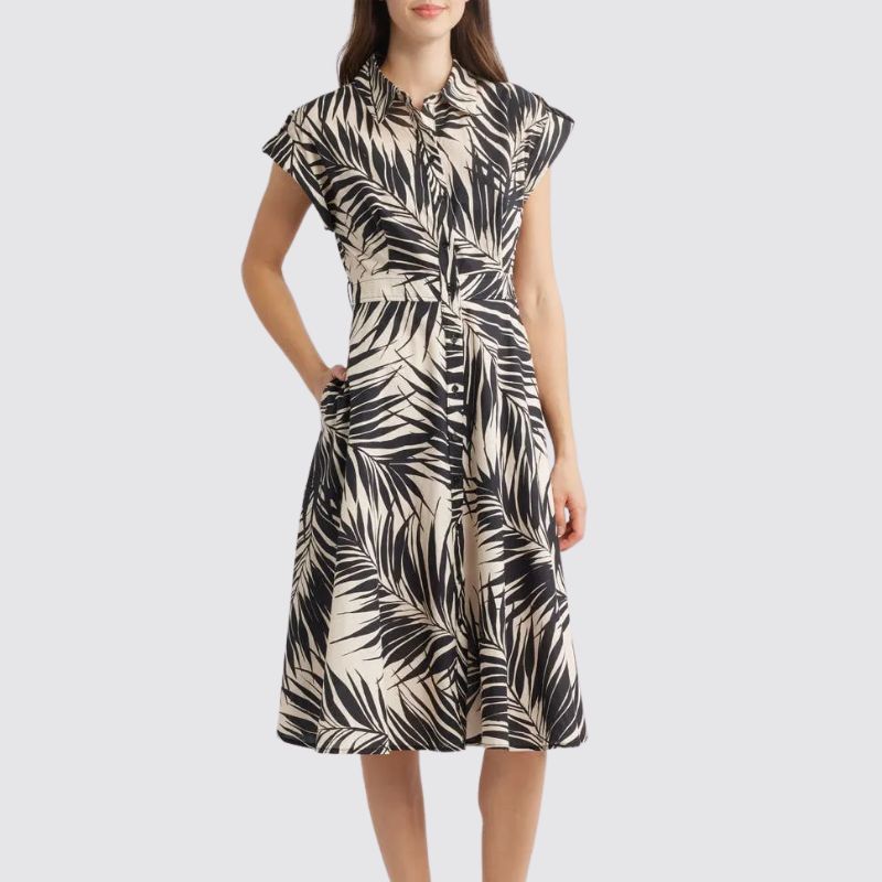Vince Camuto shirt dress on model 