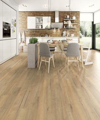 Laminate kitchen flooring by Homebase