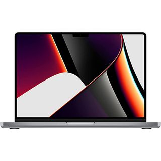 Product shot of the MacBook Pro 16 M1 Pro, one of the best laptops for watching movies