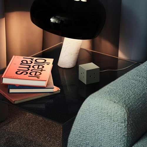 Magnetic Extension Lead Cube With Usb-C Ports &amp;ndash; 3 Outlets + 2 Usb-C (30 W Shared Fast Charging) | 1.8 M Cord, Adhesive Pad | Scandinavian Design in 7 Colours &amp;ndash; Avolt Square 1 (oak Green)