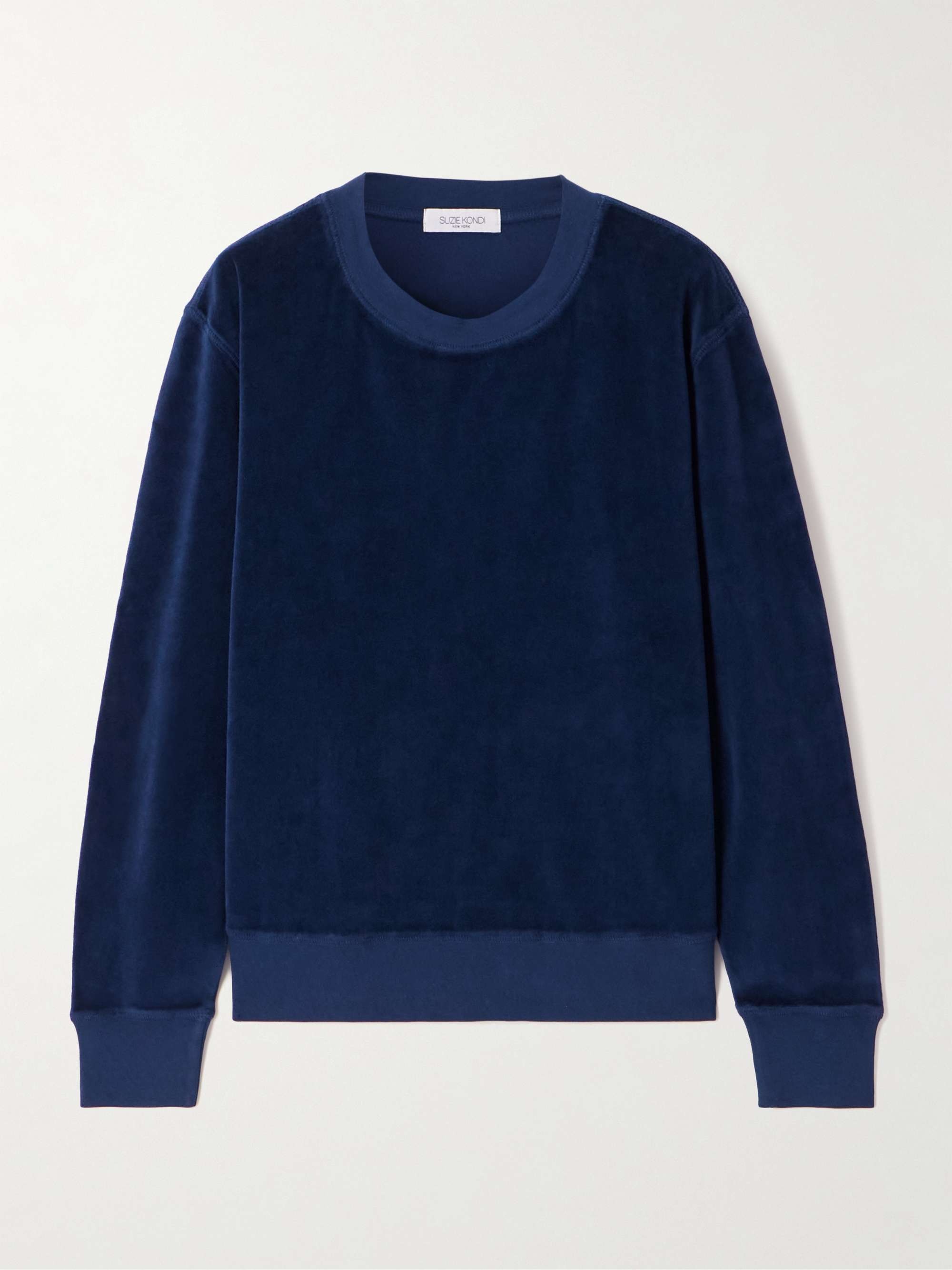Suzie Knodi, Anytime cotton-blend velour sweatshirt