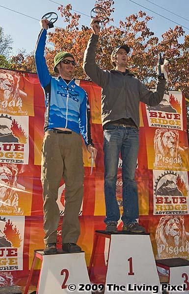 Men 29 and under podium including 1st - Peter Butt, 2nd - Jeremy Edge (Terrapin Brewing)