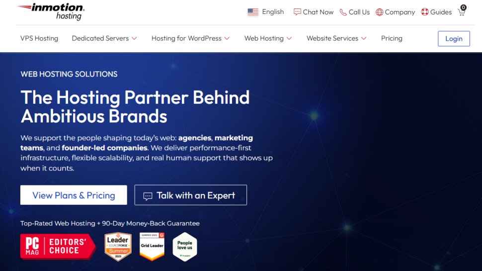 Website screenshot of InMotion Hosting (September, 2025)