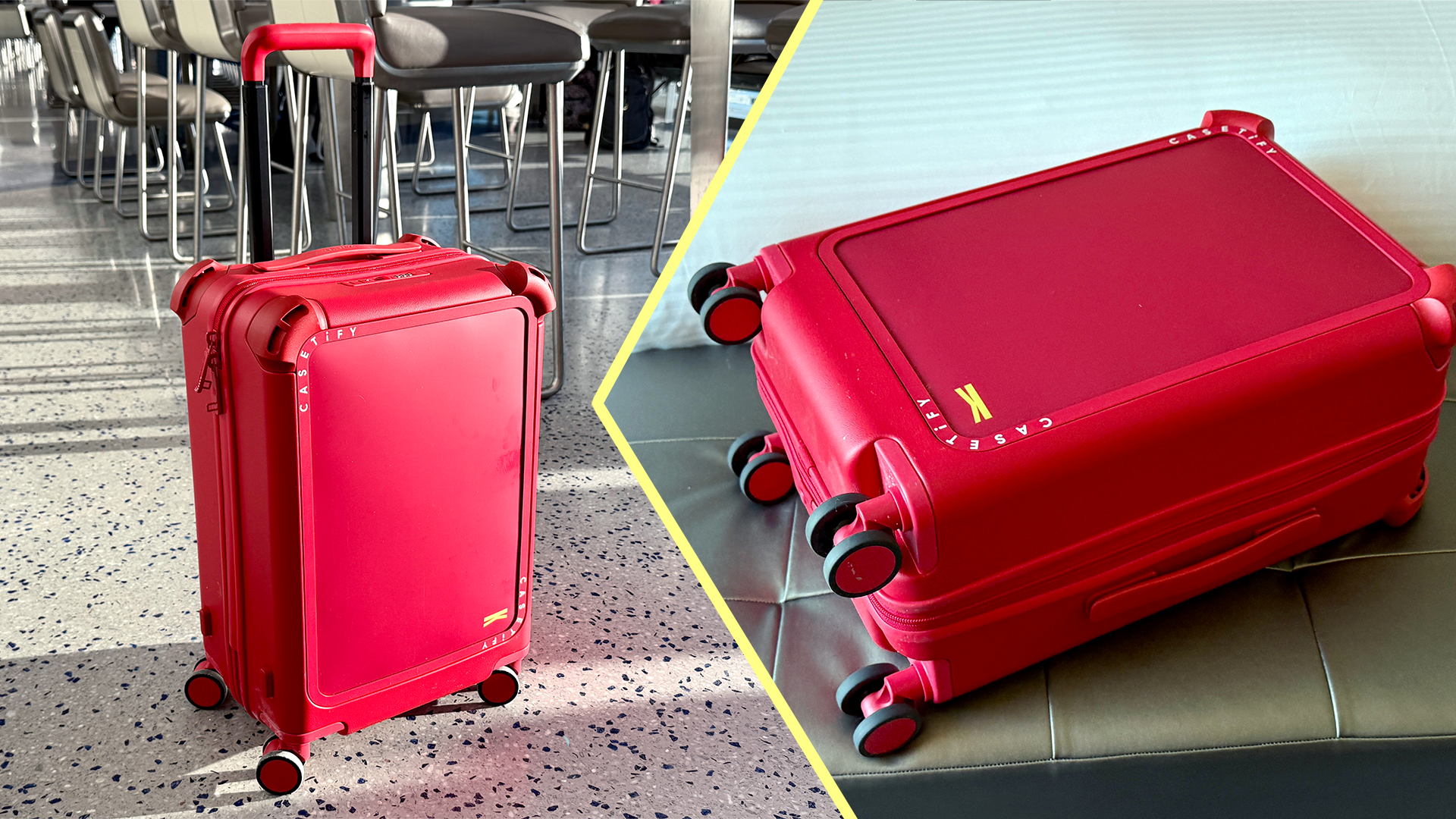 バッグ MR. DOB Bounce Carry-On Travel Set RED I ditched my Away Carry-On for a bright red suitcase made by a