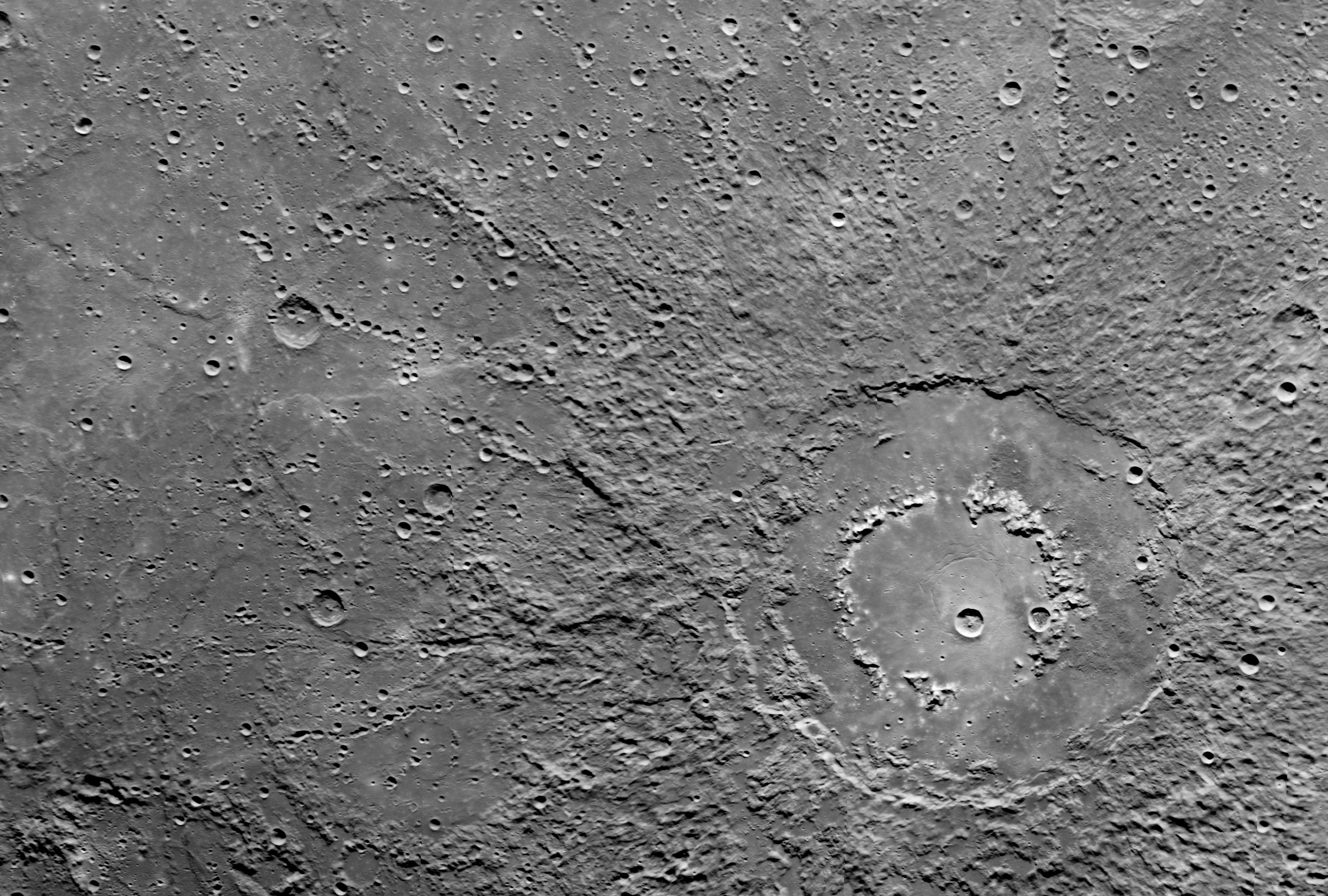 Close-up image of craters.