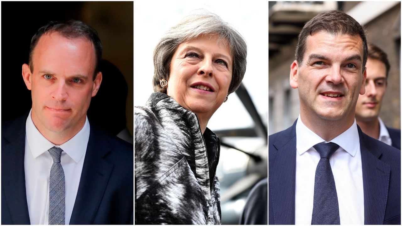 Theresa May, Dominic Raab, Olly Robbins, Brexit