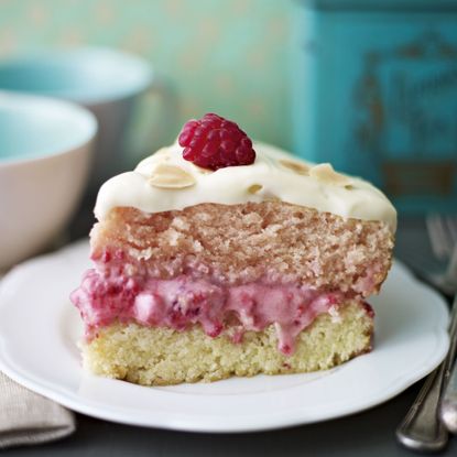 Raspberry and almond layer cake-baking-woman and home