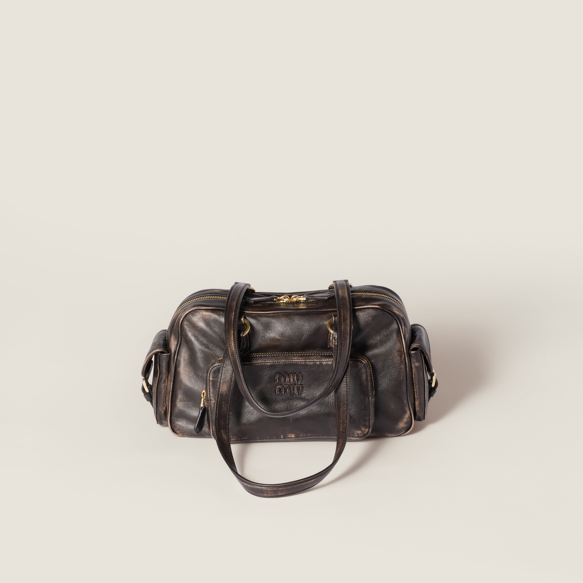 Pocket Nappa Leather Top-Handle Bag
