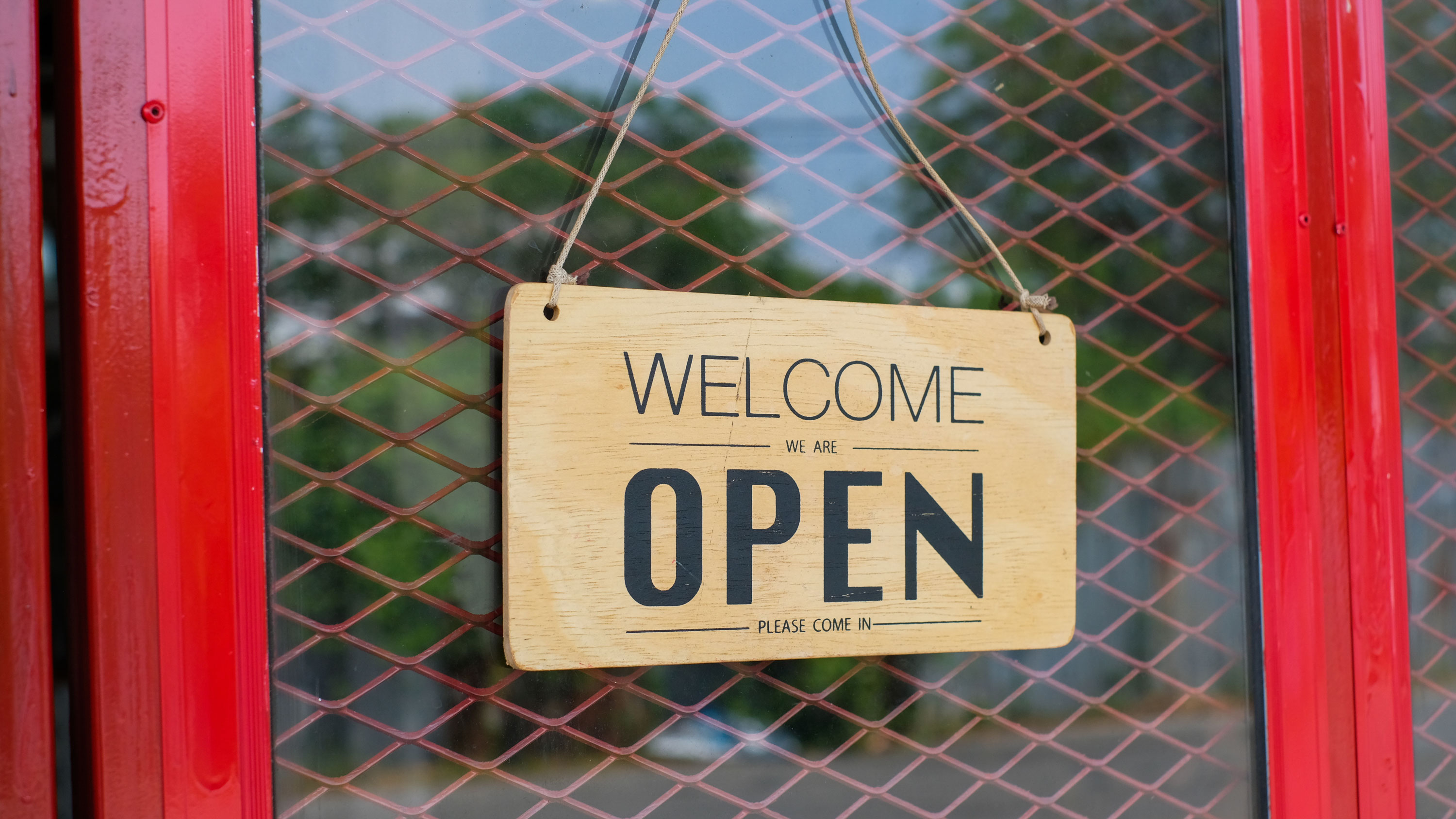 Welcome we are open sign