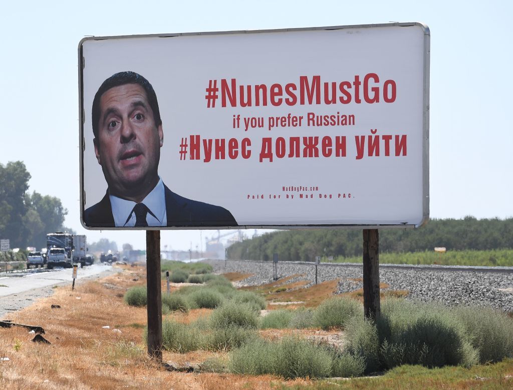 An anti-Devin Nunes sign in California.