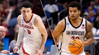 (L, R) Jahvon Quinerly and Matt Bradley will face off in the Alabama vs Crimson State live stream in the March Madness Sweet 16