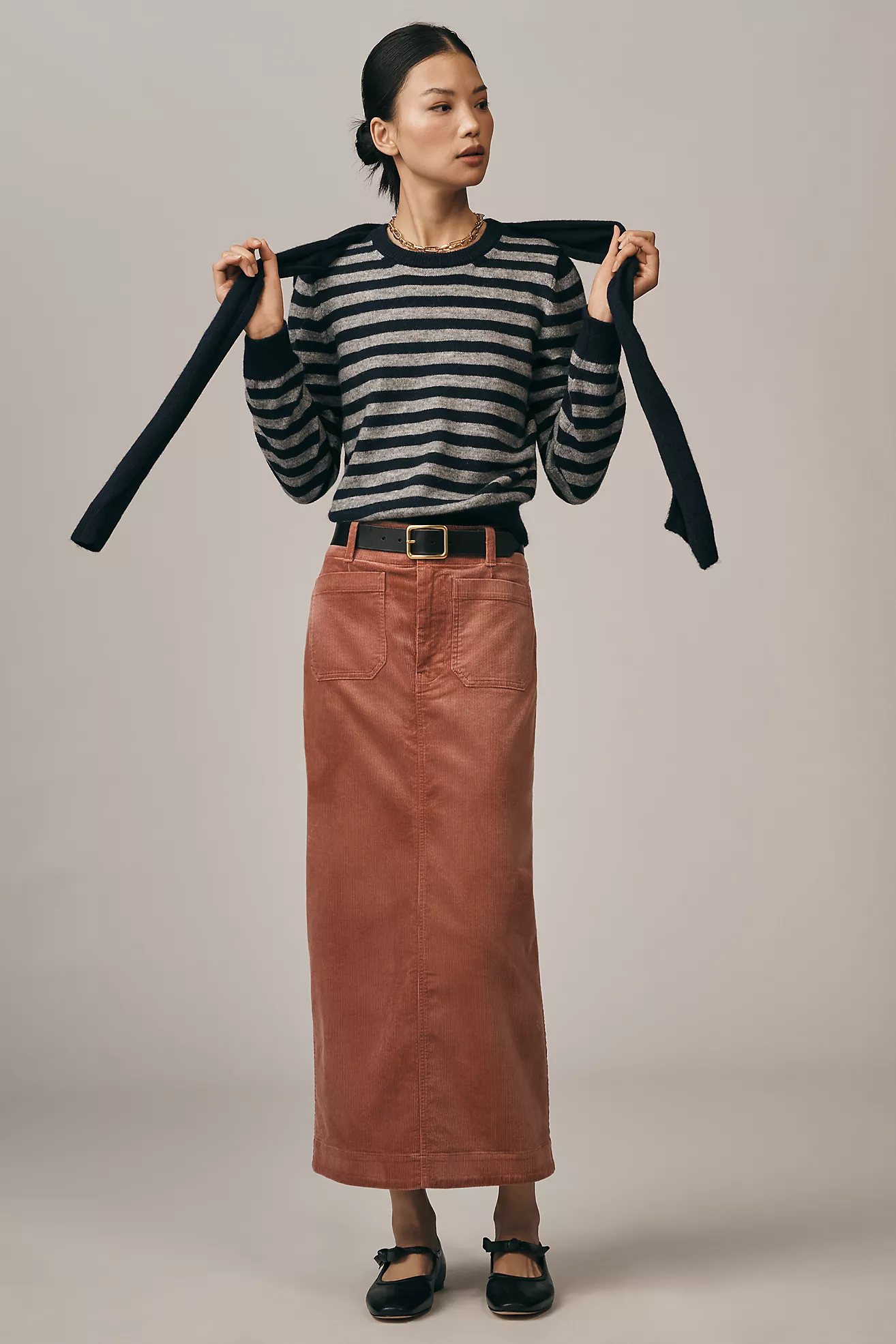 The Colette Corduroy Maxi Skirt by Maeve