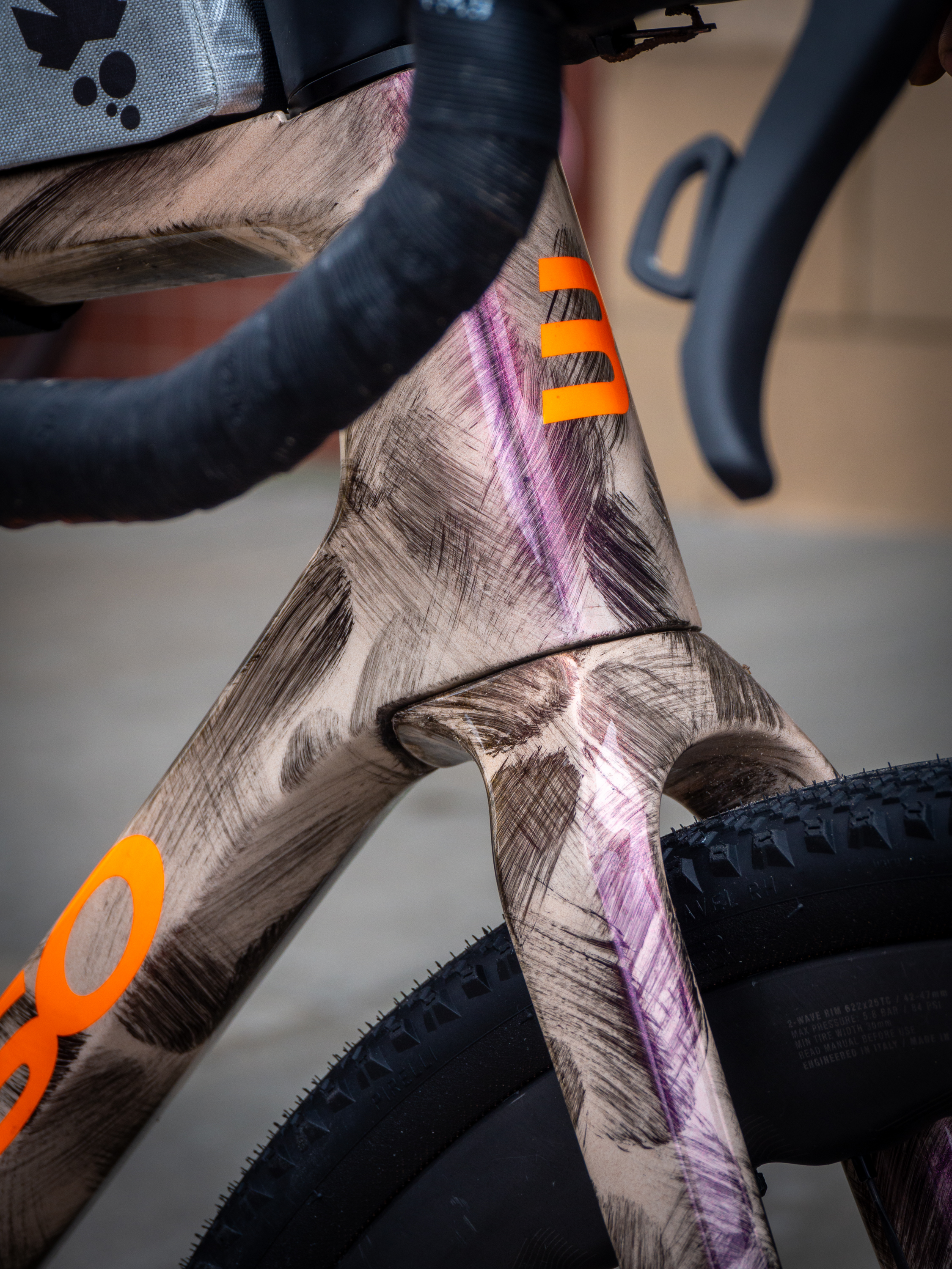 Close up images of a new Campagnolo gravel groupset at Unbound