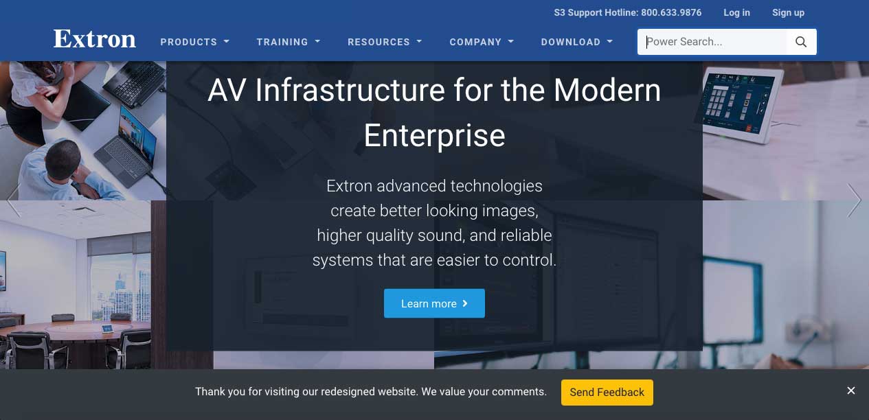 Extron Launches Updated Website With New Functionality, Faster Performance